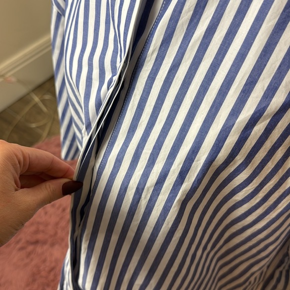 French Connection Blue & White Stripe Oversized Blouse - Picture 4 of 6